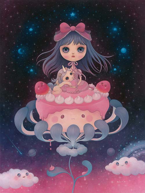 Kawaii Cake Painting by aica, Art Artist aica