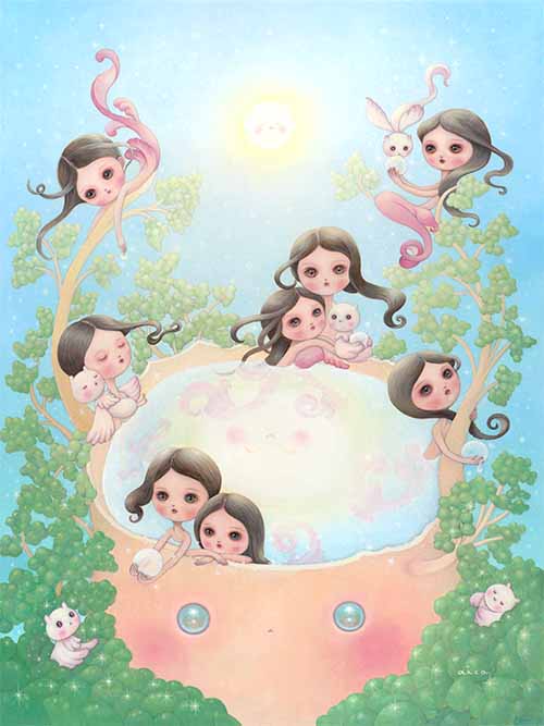 Our Magical Escape to the Hidden Spring Painting by aica, Art Artist aica