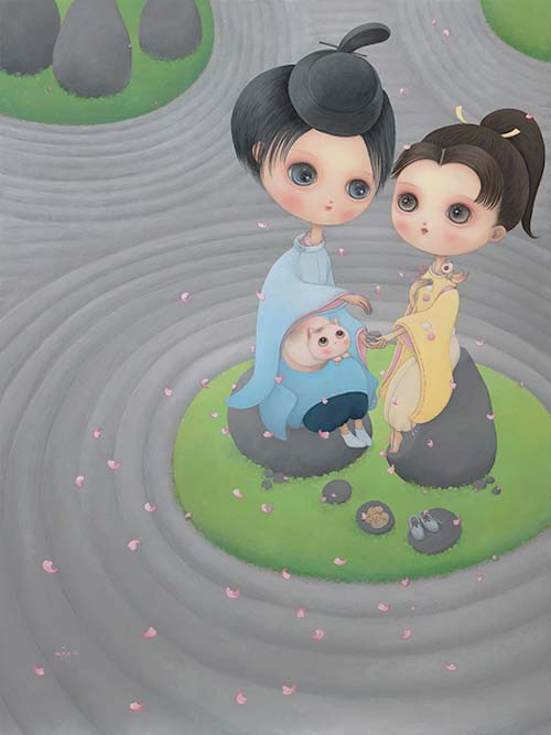 Our Secret Zen Garden Painting by aica, Art Artist aica