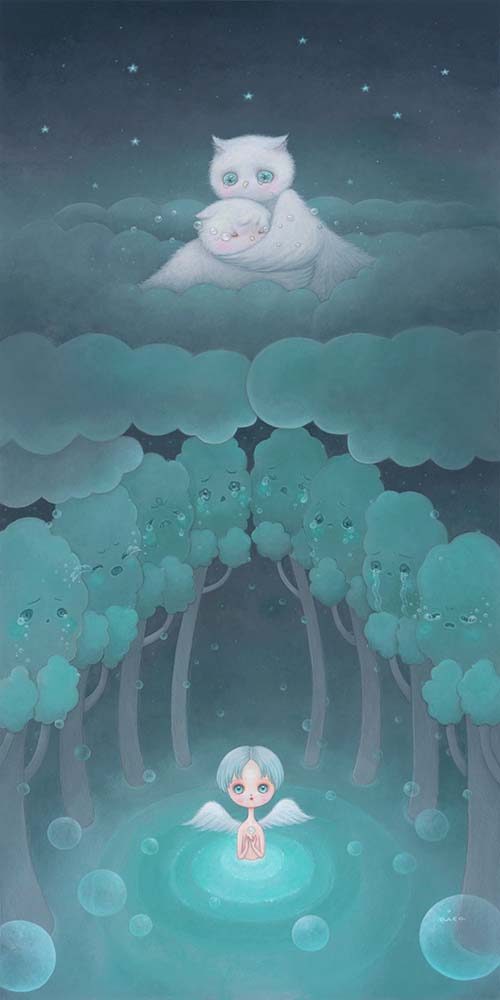 COur Tears in Nocturne Painting by aica, Art Artist aica